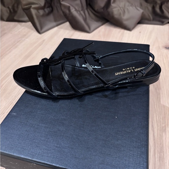 Saint Laurent Black Strappy Sandals - Picture 3 of 4